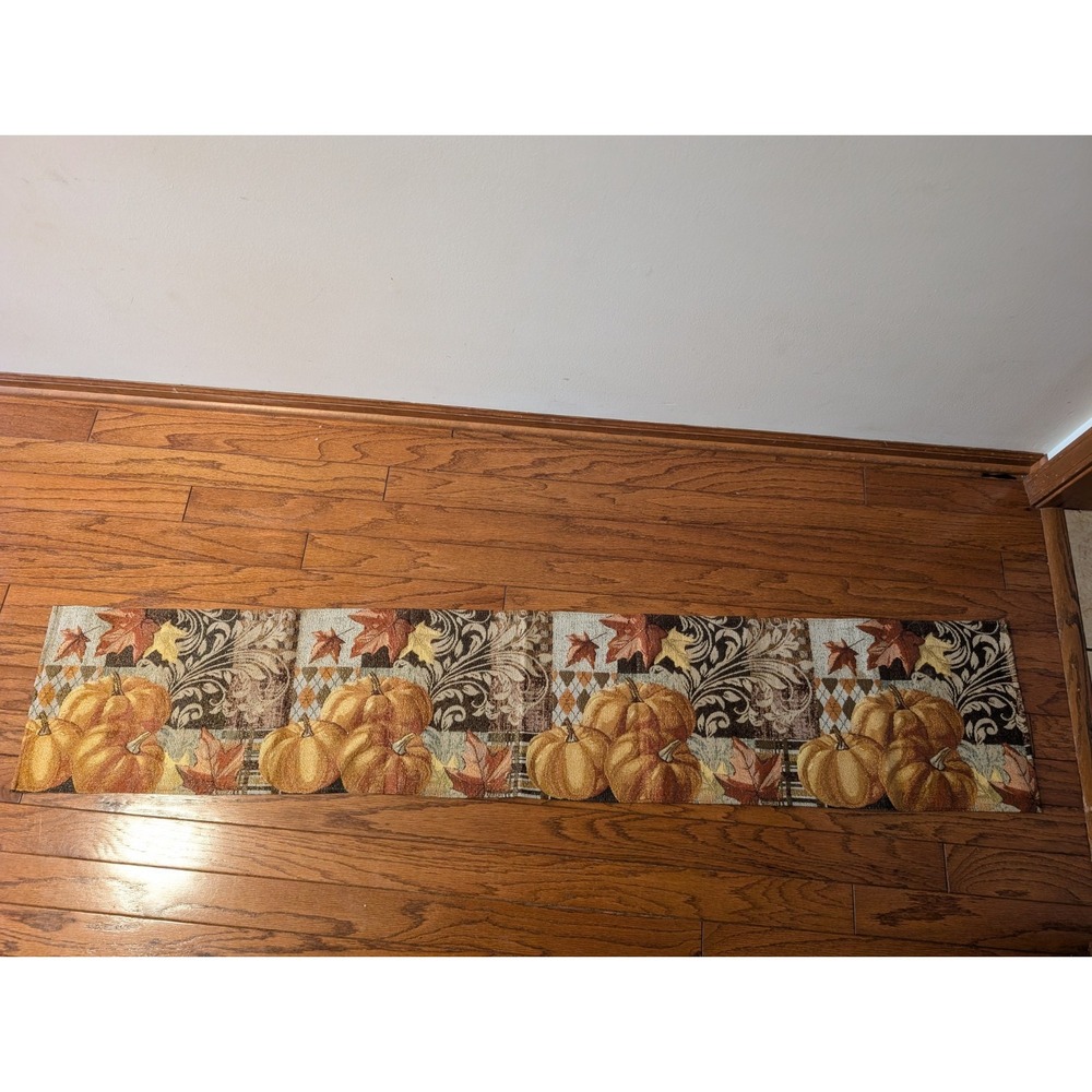 Vintage Table Runner Pumpkin Autumn‎ Thanksgiving 69 Inches Long 13 Inches Wide